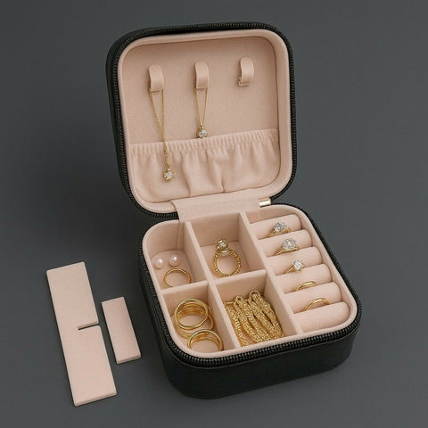 Portable Travel Jewellery Box For Women | Compact Organizer With Compartments