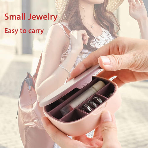 Plastic Jewellery Storage Box With Built In Mirror & Multi-Section (1 Pc)