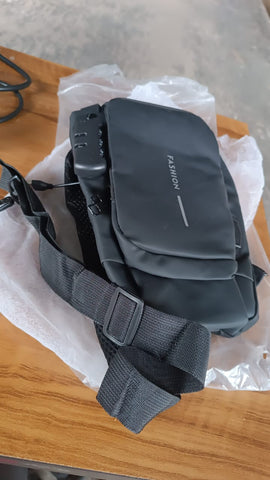 Trendy Anti-Theft Crossbody Sling Bag with USB Charging Port, Combination Lock, and Adjustable Strap for Men and Women