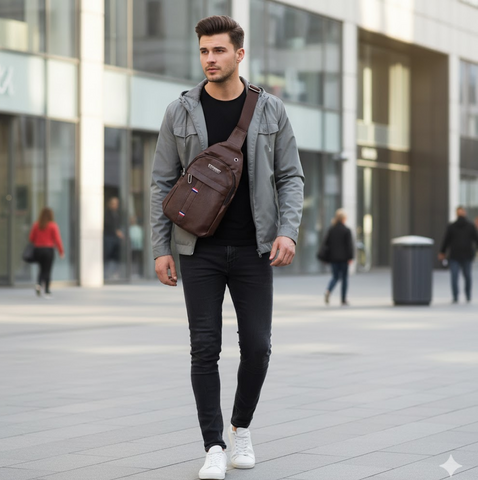 Waterproof Anti Theft Cross-body fanny pack waist bag,Shoulder Bags Chest Men Casual fashion USB Charging