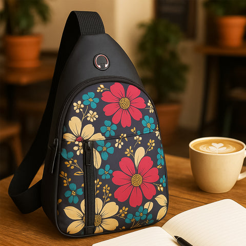 Waterproof pack waist bag, Shoulder Bags Chest Men Casual fashion USB Charging earphone hook Sling Travel Bag (1 Pc / Mix Color)