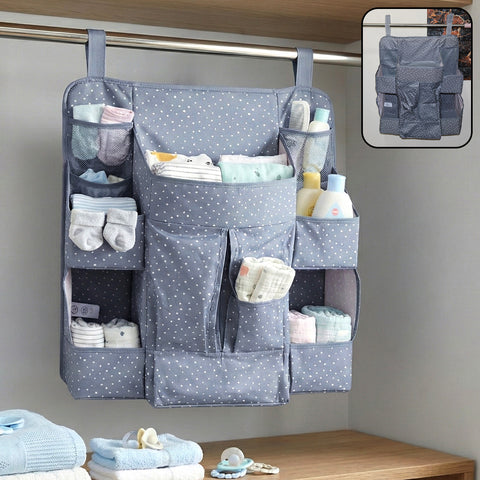 Multi-Pocket Hanging Baby Care Organizer for Wardrobe & Nursery (1 Pc)