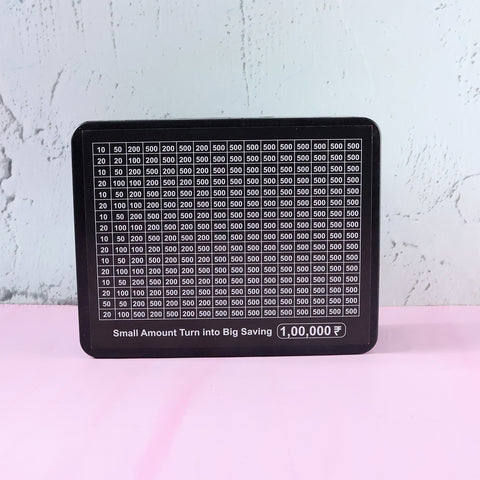 Reusable Savings Tracker Money Box with Printed Goal Chart – Daily Money Saving Challenge Box for Home, Office & Personal Budget