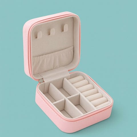Portable Travel Jewellery Box For Women | Compact Organizer With Compartments